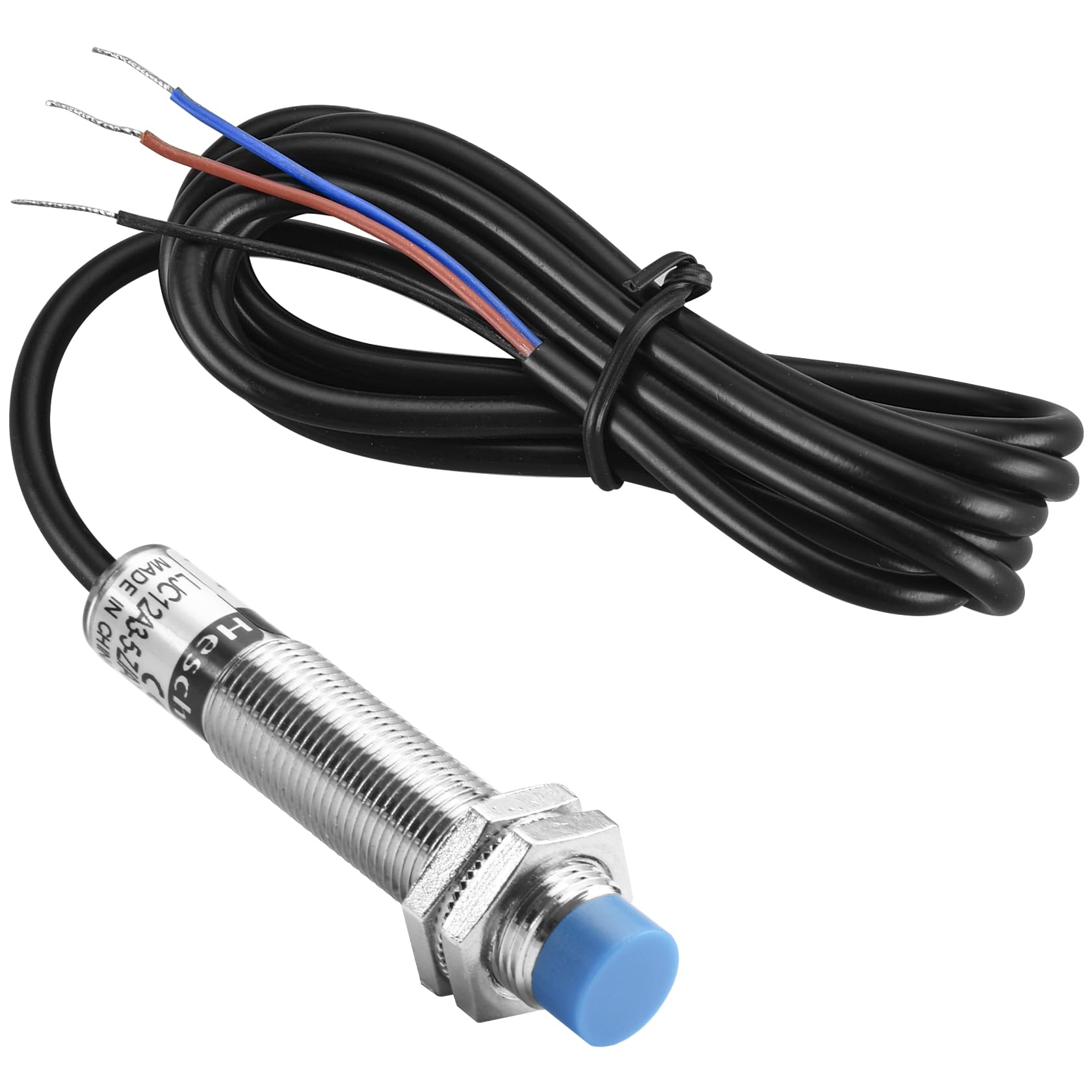 Heschen M12 Capacitive Proximity Sensor Switch Non-Shield Type LJC12A3-5-Z/AX Detector 1-5mm 10-30VDC 200mA NPN Normally Closed(NC) 3 Wires