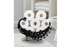 EUIROET Animal Paper Holders,Funny Peacock Toilet Paper Storage for Bathrooms,Peacock Toilet Paper Holder Stand,Free Standing Metal Bathroom Toilet Paper Organizer Hold Extra 8 Rolls