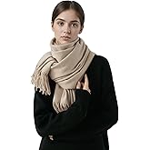 FLEESOFT Winter Wool Scarf Shawl -Thick Oversized Pashmina Shawl Wrap,Soft Warm Winter Scarves,Travel Blanket Scarf for Women
