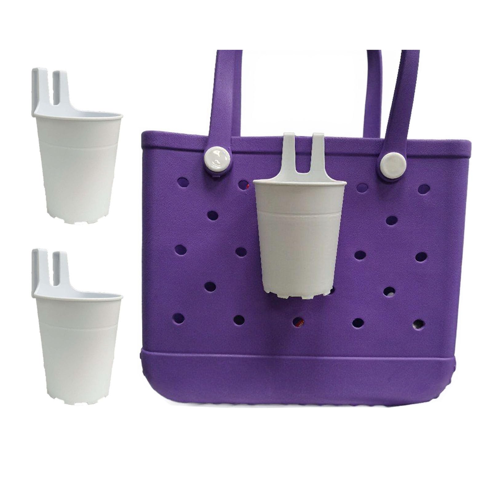 Photo 1 of 2 Pcs Drink Holder Attachment for Bogg Bag, Cup Holder and Water Bottle Organizer, Beach Bag Accessories, Clip-On Beverage Carrier for Travel, Pool, Boating, Outdoor Use