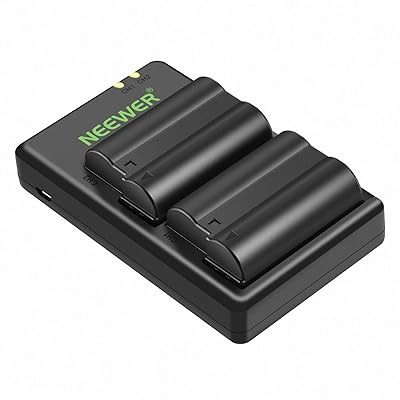 Neewer EN-EL15 EN-EL15A Battery Charger Set Compatible with Nikon d750, d7200, d7500, d850, d610, d500, MH-25a, d7200, z6, d810 Batteries (2-Pack, Micro USB Port, 2100mAh)