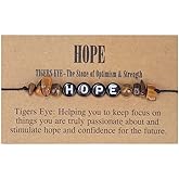 COLORFUL BLING Handmade Healing Chakra Beaded Bracelet with Spiritual Meaningful Card Crystal Natural Stone Strand Bracelet for Women Reiki Yoga Meditation Jewelry Protection Gifts