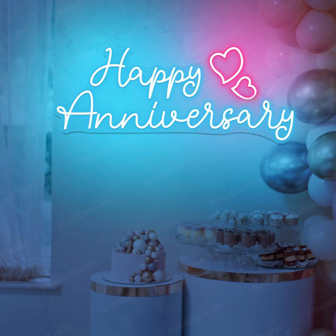Photo 1 of Happy Anniversary Neon Sign Happy Anniversary LED Light Happy Anniversary Signs Neon Wedding Sign Celebrate Party Decors Sign Couples Gifts