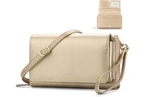 RONSIN Women Crossbody Wallet Purse, RFID Card Holder Wristlet Clutch 2 Straps