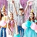 Sumind 4 Pack Foil Curtains Metallic Fringe Curtains Shimmer Curtain for Birthday Wedding Party Christmas Decorations (Silver and Pink)