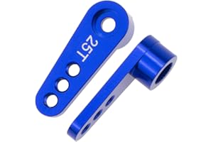 Aluminum 28.5mm 25T Teeth Tooth Steering Half Servo Arm Horn 2-Pack for 1/10 Rc Hobby Model Car/Boat Futaba Traxxas Slash, Cojoys (Dark Blue)