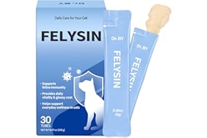Doctor By FELYSIN L-lysine for Cats Lysine Supplements Immune Support Allergy Relief Sneezing Runny Nose Watery Eyes Respiratory Treatment with Beta-glucan, 30 Lickable Formula Individually Packaged