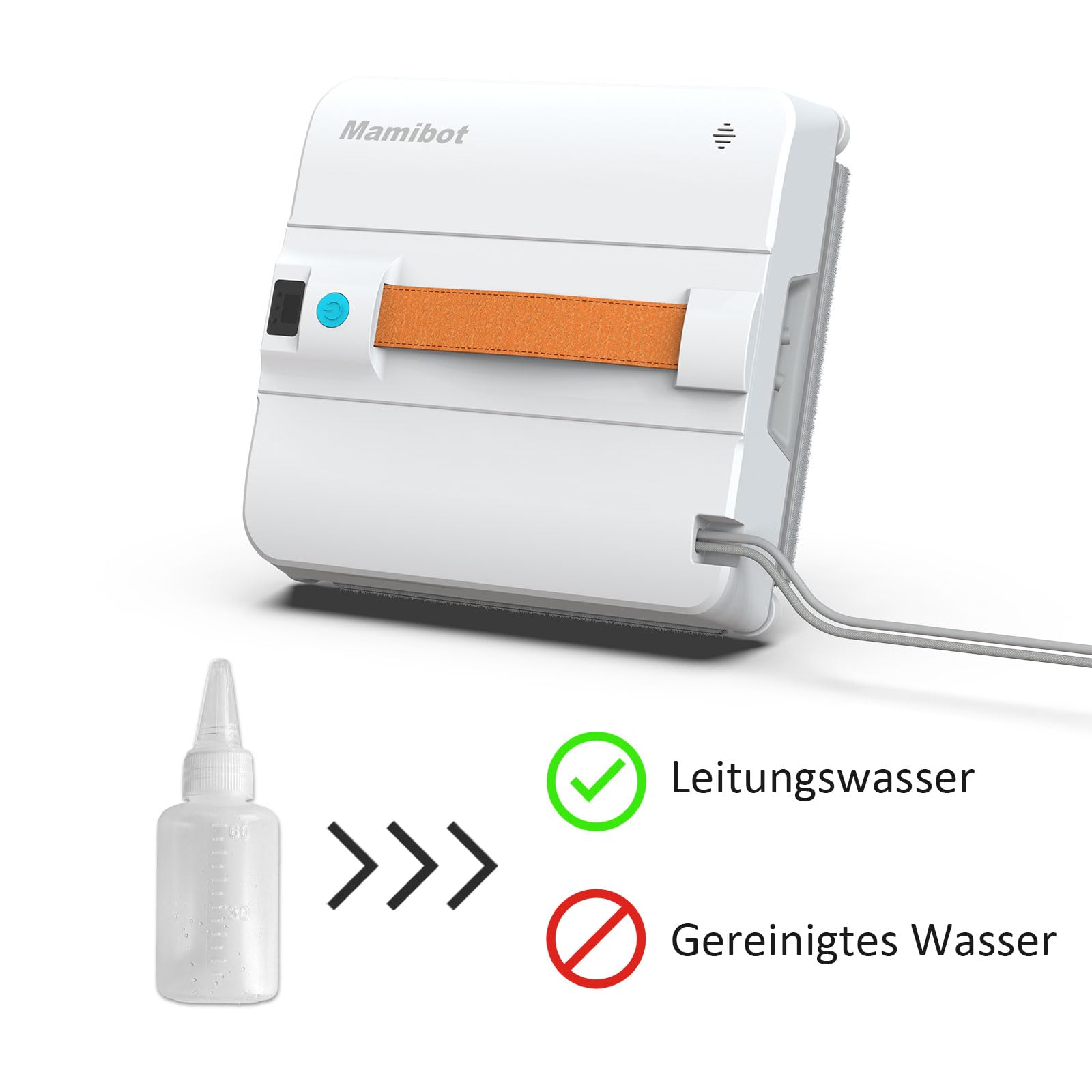 Robot limpiador de ventanas Mamibot W120-DP para vidrio de gran altura: succión fuerte de 3200 Pa, múltiples modos de limpieza, 4 boquillas rociadoras de agua, tecnología de detección de bordes, aplicación y control remoto (gris)