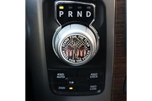 GODTERA Gear Shift Switch Knob Cover Aluminium Dial Shifter Trim Plate for Dodge Ram 1500/2500 Battlefield Cross Stand for The Flag Kneel for The Fallen Patriotic