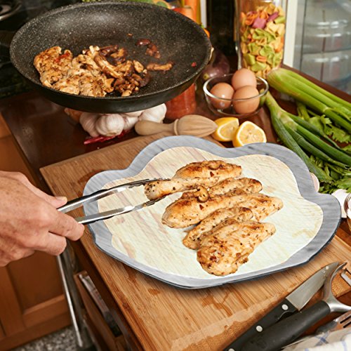 GAC Elegant 13 Inch Scalloped Tempered Glass Round Serving Platter