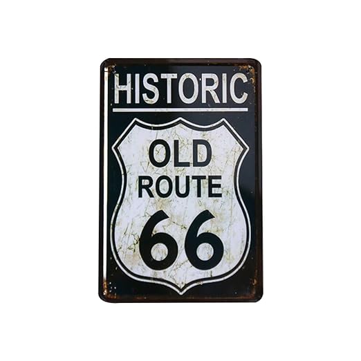 Chytaii Senal De Retro Poster De Ruta 66 Placa De Hierro Para
