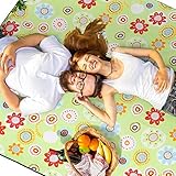Hewolf Extra Large Picnic Blanket – Waterproof 79×79 Picnic Mat Folding Portable Tote for Family Camping Concert Indoor and Outdoor
