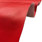 A-Express Grained Faux Leather Fabric Red 2 Metres 140cm Wide 0.8mm view 2