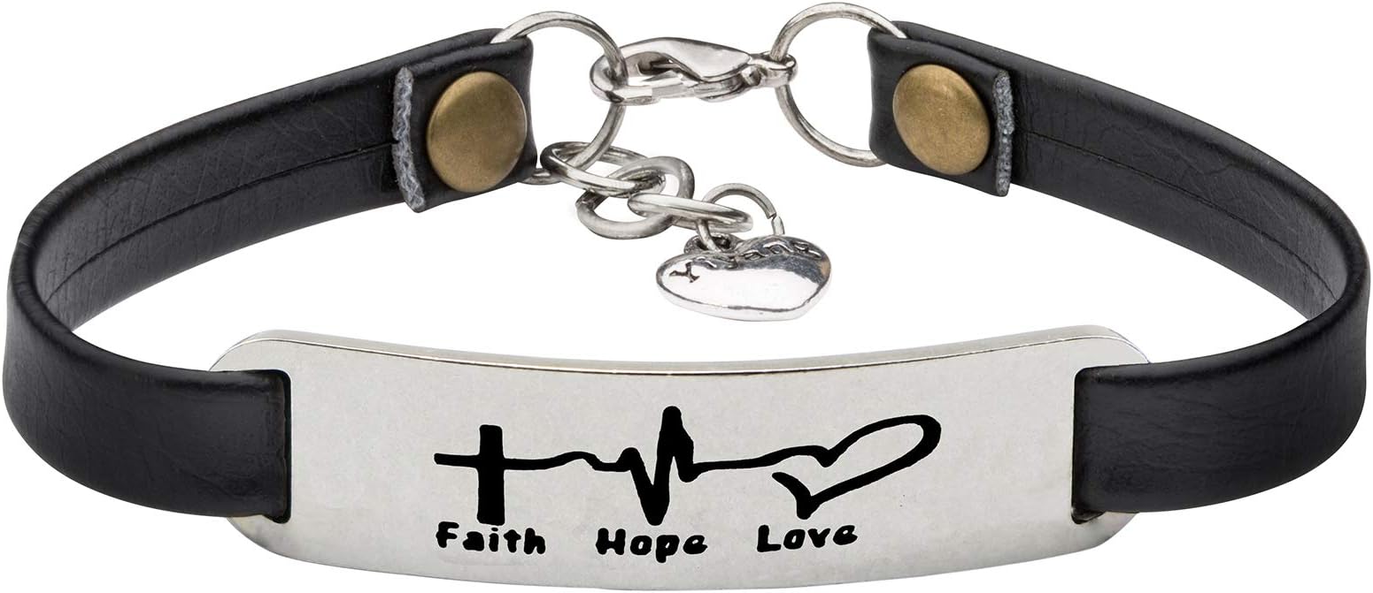 Inspirational Bracelets for Women Personalized Gifts for Her Leather Wrap Bracelet