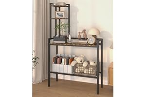 Ansionsol 4 Tier Corner Shelf Stand, 56" Corner Storage Organize Rack with Metal Frame, Freestanding Book Shelves Plant Stand, Narrow Tall Bookshelf for Bedroom, Living Room, Office, Black