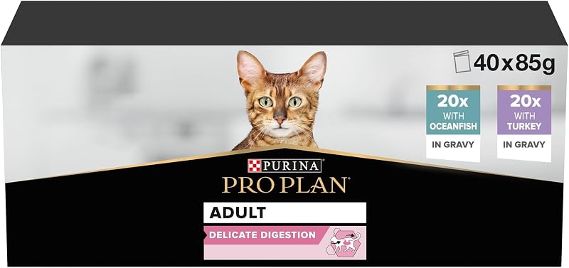 Pro Plan Delicate Digestion Ocean Fish & Turkey Wet Cat Food 40 x 85g