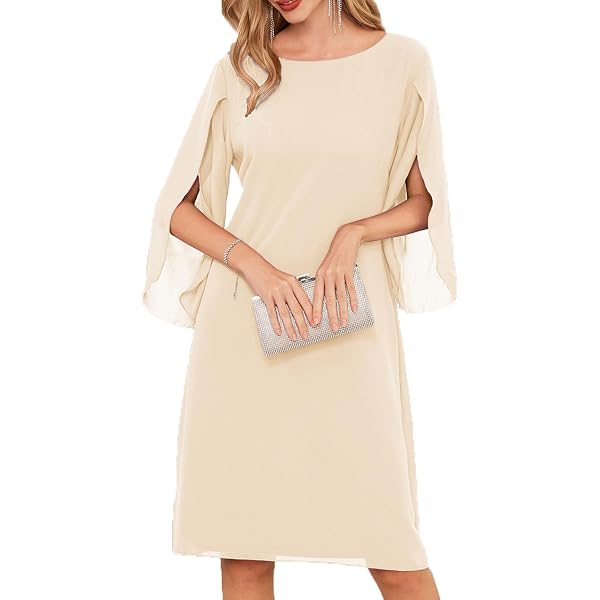 Msk Brand Dresses MSK Women's Blouson Bottom Dress - Flare Hem Dress For  Casual Wear Feminine Casual Dress