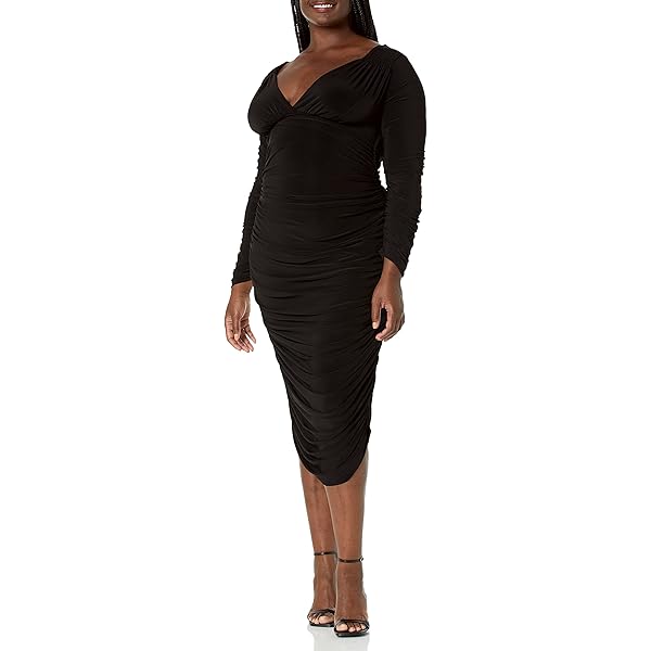 knee length dresses for ladies Norma Kamali Diana Mesh Long Sleeve Dress main image 1