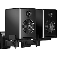 Suptek Dual Side Clamping Bookshelf Speaker Wall Mounting Bracket for Large Surrounding Sound Speakers, Hold Up to 55 lbs. (S