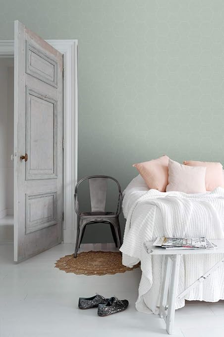 carta da parati pittura a gesso motivo a nido dape verde petrolio 148752 di  ESTAhome.nl ilparacadutevicenza.it