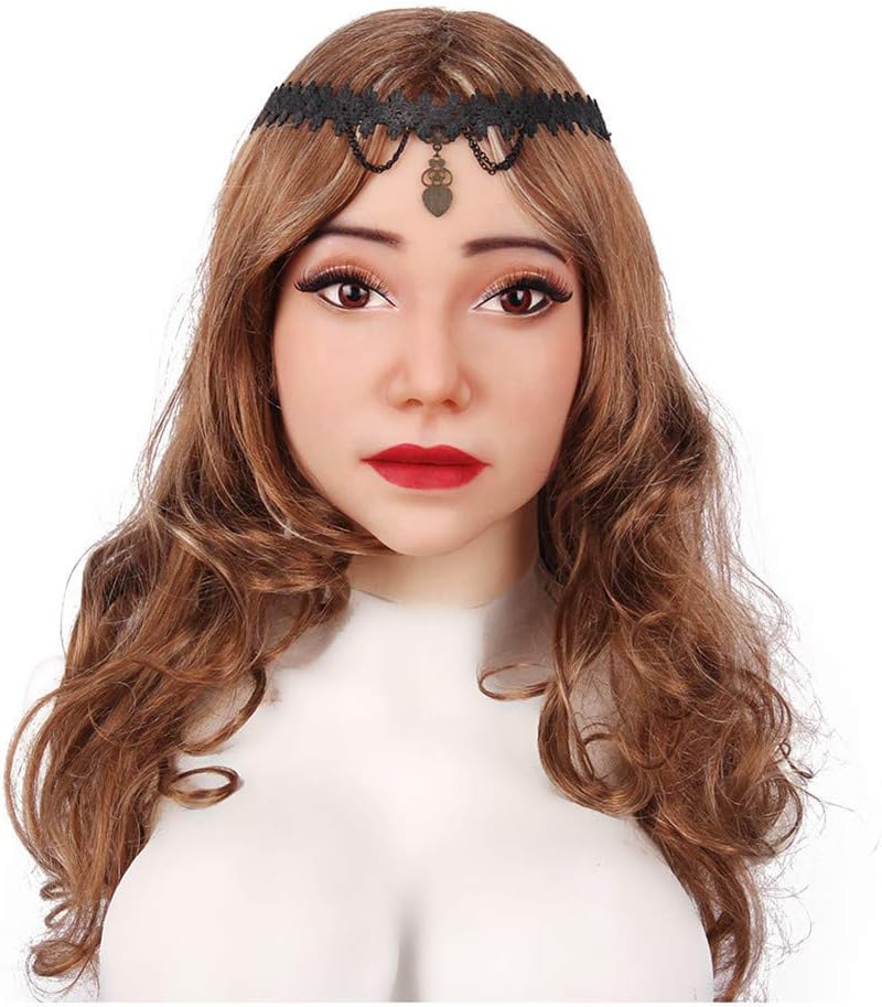 YQYAH Látex máscaras Femeninas realistas Cabeza de Silicona Suave