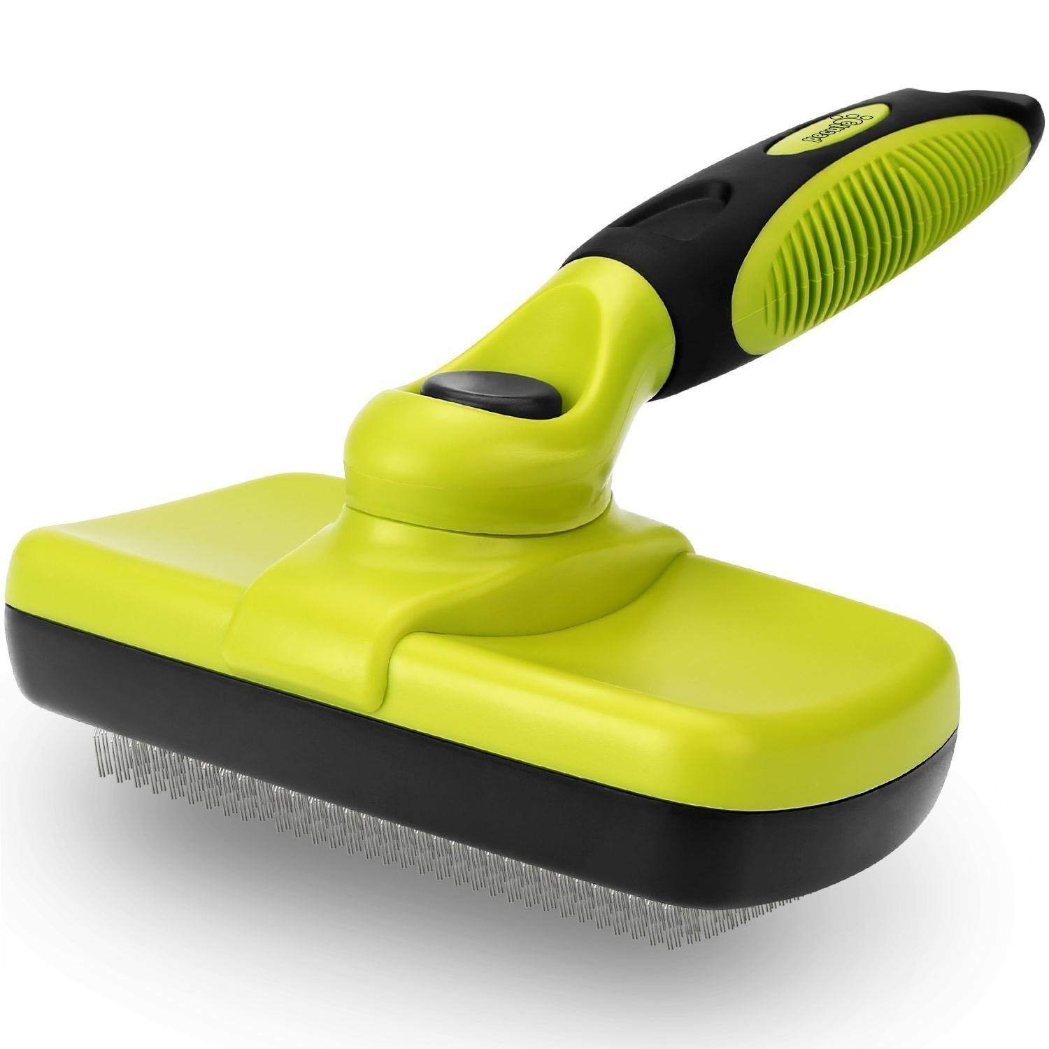 PROtastic® Self Cleaning Pet Brush for Grooming Dogs & Cats, Removes Dead Undercoat Hair, Great for Medium & Long Haired Animals