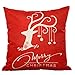 HOSL PSD12 Merry Christmas Cotton Linen Square Decorative Throw Pillow Case Cushion Cover (Set of 4)