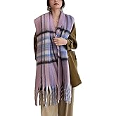 Wander Agio Winter Women Warm Scarf Long Shawl Large Scarves Cold Weather Thicker Blanket Wrap Colour Plaid Stripe