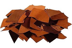 TUZECH Leather Scrap - Large Pieces of Full Grain Leather Cowhide Remnants Bag - Design & Make Crafts - Mixed Colors (10 Lbs)
