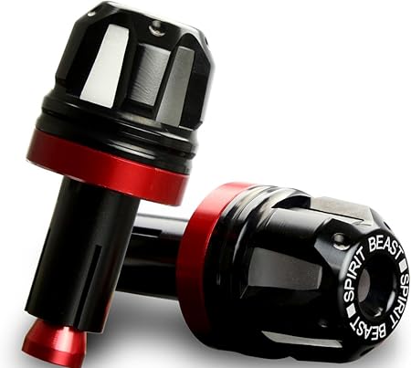 Amazon Led内蔵 Cnc アルミビレット バーエンド キャップ レッド ハンドル グリップエンド 内径13 mm 3色発光 車 バイク 車 バイク