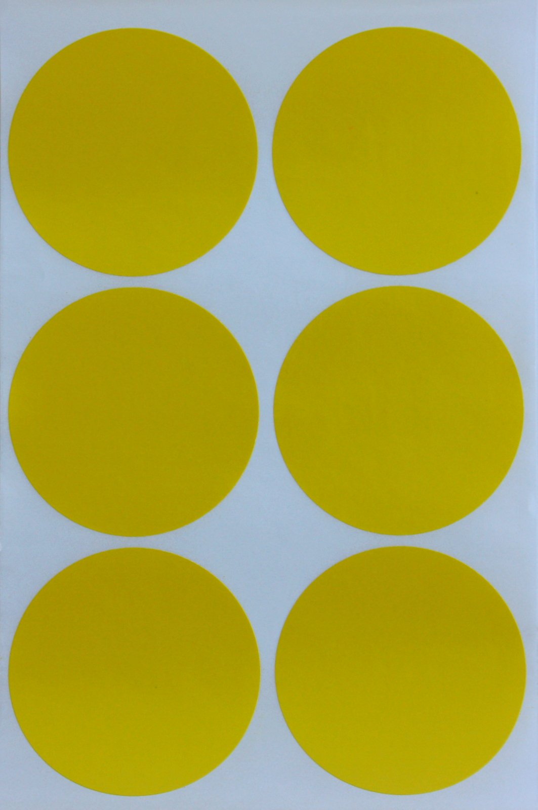 Round Yellow Sticker 50mm (5cm) Easy Peel Color Coding Dot Labels - Permanent Adhesive - Two Inch Label Rounds Stickers - 72 Pack by Royal Green