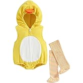Madjtlqy Halloween Costumes Toddler Baby Boy Girl Flamingo Animal Hooded Sleeveless Romper Jumpsuit Legging Duck Outfits
