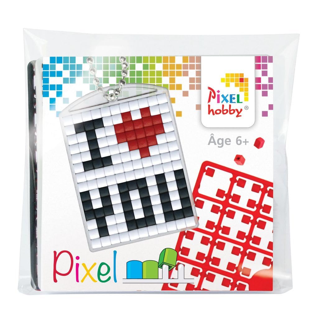 Pixel P23016 Mosaic Locket I Love You Key Ring for Children to Design Yourself, Easy Plug System, No Ironing or Gluing, Stones Made of Organic Plastic