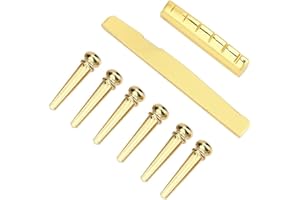 VBEST LIFE life Brass Guitar Saddle, Brass Guitar Upper Nut Bottom Saddle Repair Replacement Accessory for Folk Guitars for Acoustic Guitar Accessories