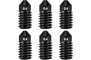HIKUDIY 6Pcs 0.4mm Hardened Steel Nozzles for Bambu Lab X1/X1C/P1S/P1P, Extruder Hotend Replacement Nozzles for X1/X1C/P1S/P1P 3D Printers