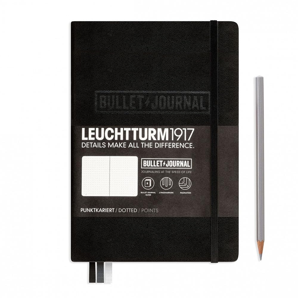 LEUCHTTURM1917 346703 Bullet Edition Journal Notebook Medium A5 240 Pages dotted Lines, Colour: Black