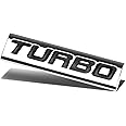 Auto Dynasty Chrome Finish Metal Emblem Turbo Badge, (Black Letter)
