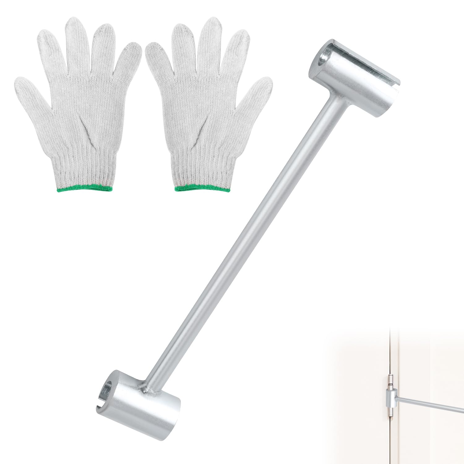 Hinges Gaps Adjusting Wrench, 0.55-0.71in Steel Door Hinge Adjustment Tool with Cotton Thread Gloves Hinge Clearance Adjustment Tool Door Hinge Repair Spanner Practical Tools