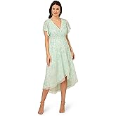 Adrianna Papell Women's Beaded Mesh Wrap Dress