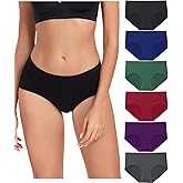 wirarpa Women's Underwear Cotton Hipster Panties Ladies Panties 6 Pack (Regular & Plus Size)