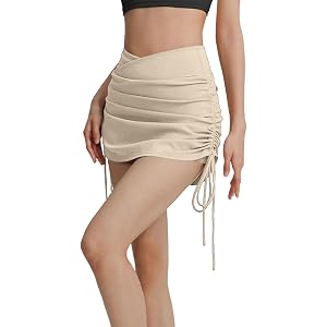 LMSXCT Women Ruched Tennis Skirts with Shorts Crossover High Waisted Skort Side Drawstring Casual Athletic Yoga Skorts 2026