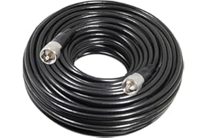RFAdapter RG8x Coaxial Cable 100 ft, CB Coax Cable, UHF PL259 Male to Male Low Loss CB Antenna Cables, 50 Ohm for HAM Radio, Antenna Analyzer, Dummy Load, SWR Meter