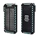 X-DRAGON Solar Charger, 15000mAh Power Bank Portable Dustproof Shockproof Dual USB Solar Panel Battery Charger with Dual Super Bright LED Light for iPhone, Samsung Galaxy and More -Blue