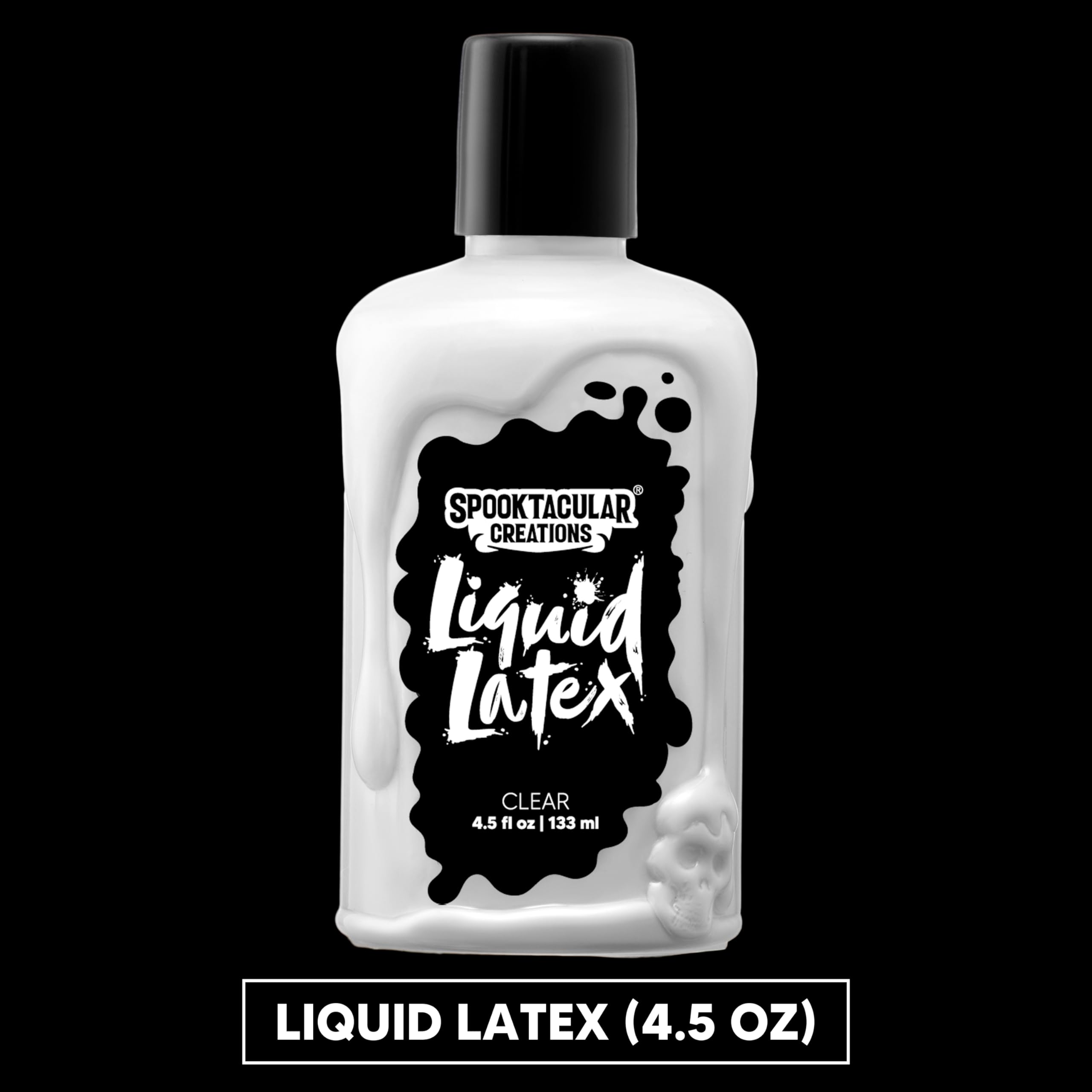 Spooktacular Creations 4.5 Oz Halloween White Liquid Latex for Adult, SFX Special Effects Makeup for Scar Cut Wound Peeling Skin Wrinkles Stipples Burns Blisters