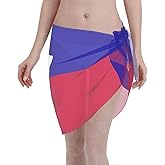 Rainbow Love Women Short Sarong Beach Wrap Sheer Bikini Chiffon Swimsuit Cover Up Skirt For Swimwear
