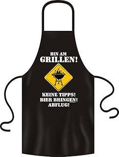 Grillschürze &#34;Bin am Grillen! Keine Tipps! Bier bringen! Abflug&#34;
