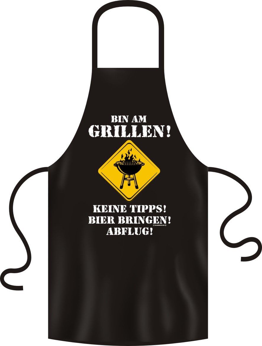 Grillschürze &#34;Bin am Grillen! Keine Tipps! Bier bringen! Abflug&#34;