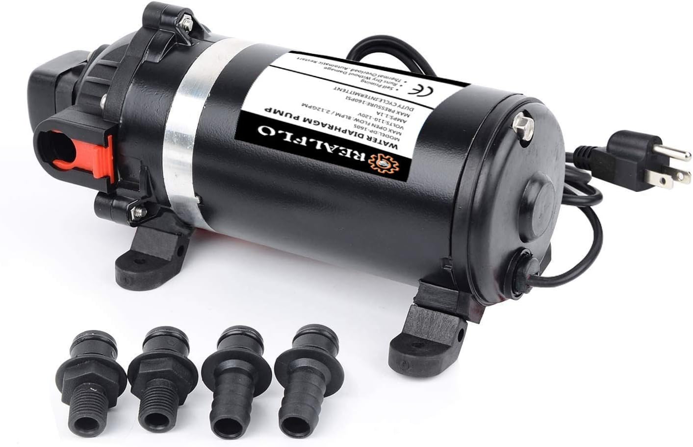 Upgrade AC110V/115V 160PSI 8L/Min High Pressure Water Diaphragm Pump/Misting Booster Pump Sprayer for Caravan/RV/Boat/Marine(Ship from USA, Tax Included)(110V 160PSI)