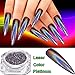 NEWONESUN RROSALIND Women Mirror Powder Effect Chrome Nails Pigment Gel Polish DIY (Chameleon(Black))