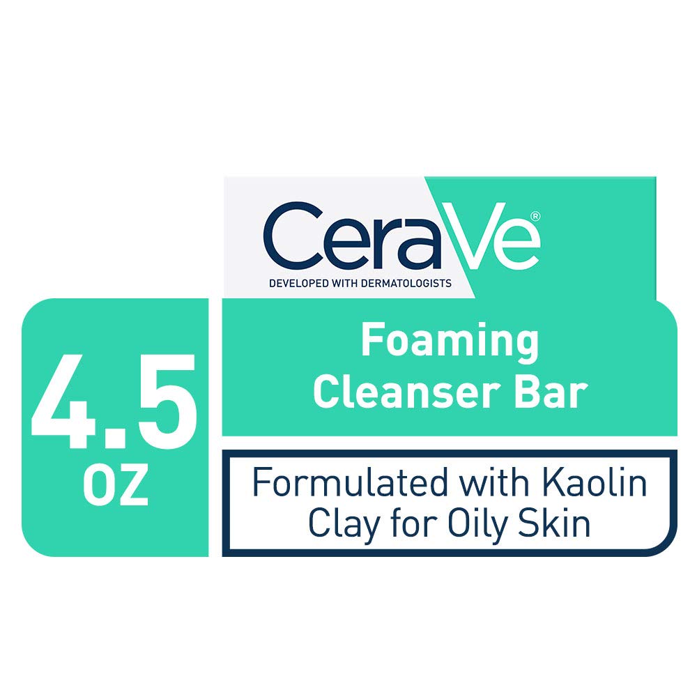 CeraVe Foaming Cleanser Bar | Soap-Free Body and Face Cleanser Bar for Oily Skin | Fragrance Free | 4.5 Ounce: Beauty